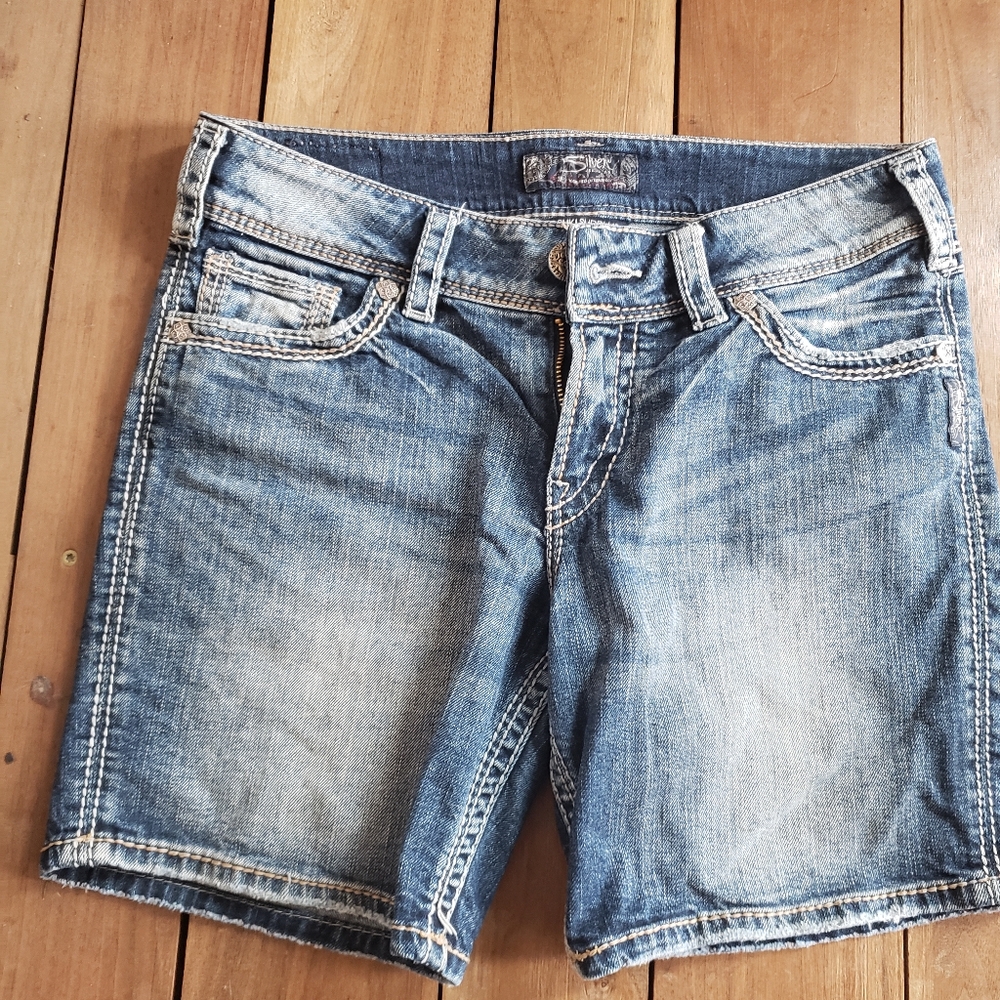 Women's Silver Suki Surplus Blue Denim Shorts